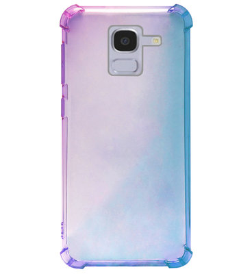 ADEL Siliconen Back Cover Softcase Hoesje voor Samsung Galaxy J6 Plus (2018) - Kleurovergang Blauw Paars