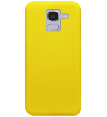 ADEL Siliconen Back Cover Softcase Hoesje voor Samsung Galaxy J6 Plus (2018) - Geel