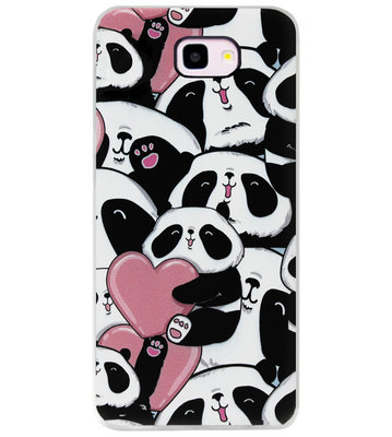 ADEL Siliconen Back Cover Softcase Hoesje voor Samsung Galaxy J4 Plus - Panda Hartjes