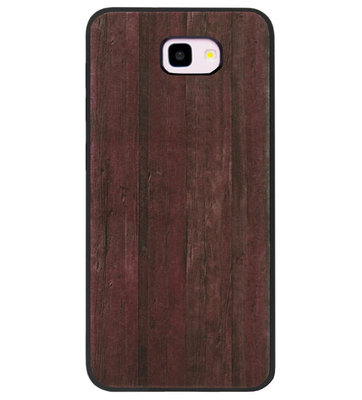 ADEL Siliconen Back Cover Softcase Hoesje voor Samsung Galaxy J4 Plus - Hout Design Bruin
