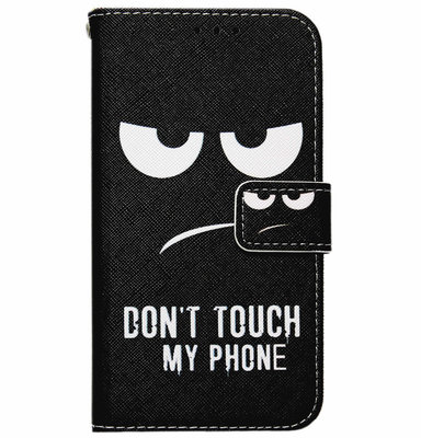 ADEL Kunstleren Book Case Pasjes Portemonnee Hoesje voor Samsung Galaxy J4 Plus - Don't Touch My Phone