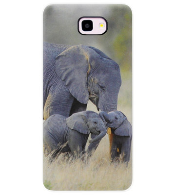 ADEL Siliconen Back Cover Softcase Hoesje voor Samsung Galaxy J4 Plus - Olifant Familie