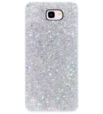 ADEL Premium Siliconen Back Cover Softcase Hoesje voor Samsung Galaxy J4 Plus - Bling Bling Glitter Zilver