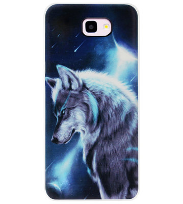 ADEL Siliconen Back Cover Softcase Hoesje voor Samsung Galaxy J4 Plus - Wolf