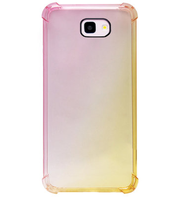 ADEL Siliconen Back Cover Softcase Hoesje voor Samsung Galaxy J4 Plus - Kleurovergang Roze Geel