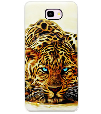 ADEL Siliconen Back Cover Softcase Hoesje voor Samsung Galaxy J4 Plus - Tijger