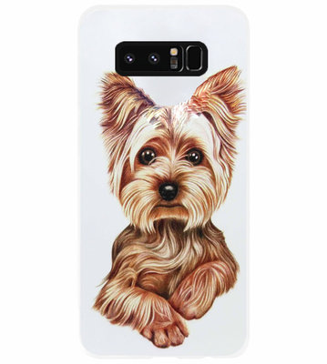 ADEL Siliconen Back Cover Softcase Hoesje voor Samsung Galaxy Note 8 - Yorkshire Terrier Hond