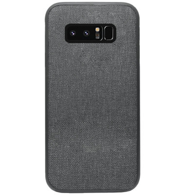 ADEL Siliconen Back Cover Softcase Hoesje voor Samsung Galaxy Note 8 - Stoffen Textiel Grijs