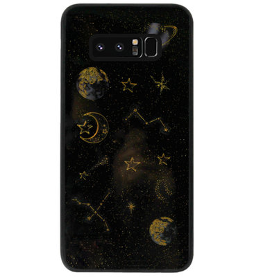 ADEL Siliconen Back Cover Softcase Hoesje voor Samsung Galaxy Note 8 - Ruimte Heelal Bling Glitter