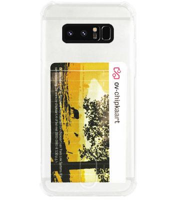 ADEL Siliconen Back Cover Softcase Hoesje voor Samsung Galaxy Note 8 - Pasjeshouder Doorzichtig