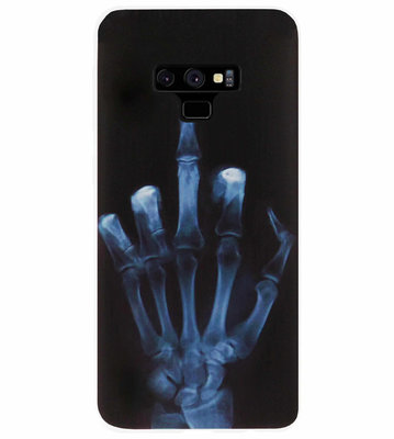 ADEL Siliconen Back Cover Softcase Hoesje voor Samsung Galaxy Note 9 - Schedel Middelvinger