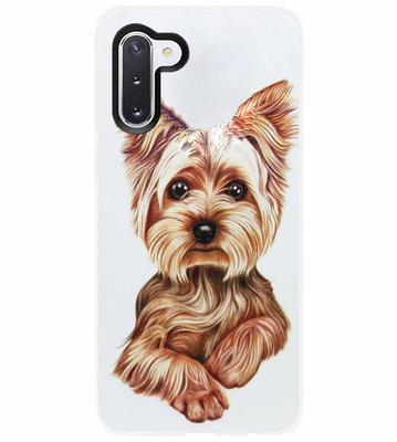ADEL Siliconen Back Cover Softcase Hoesje voor Samsung Galaxy Note 10 - Yorkshire Terrier Hond