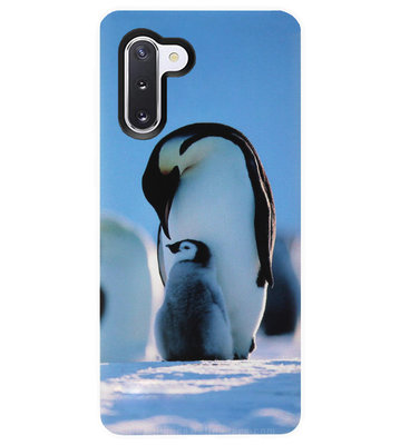 ADEL Siliconen Back Cover Softcase Hoesje voor Samsung Galaxy Note 10 - Pinguin Blauw