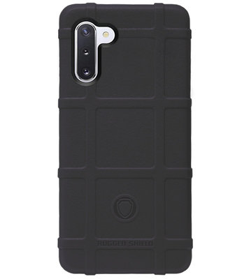 RUGGED SHIELD Rubber Bumper Case Hoesje voor Samsung Galaxy Note 10 - Zwart