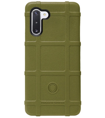 RUGGED SHIELD Rubber Bumper Case Hoesje voor Samsung Galaxy Note 10 - Groen