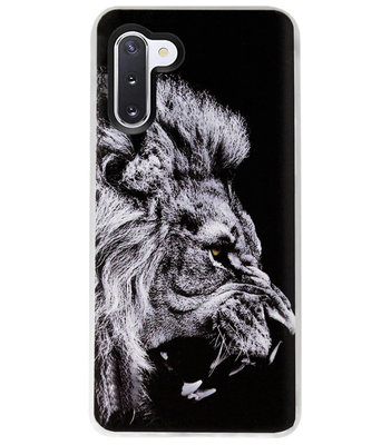 ADEL Siliconen Back Cover Softcase Hoesje voor Samsung Galaxy Note 10 Plus - Leeuw Zwart