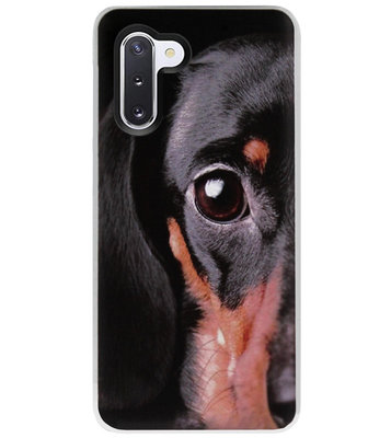 ADEL Siliconen Back Cover Softcase Hoesje voor Samsung Galaxy Note 10 Plus - Teckel Hond