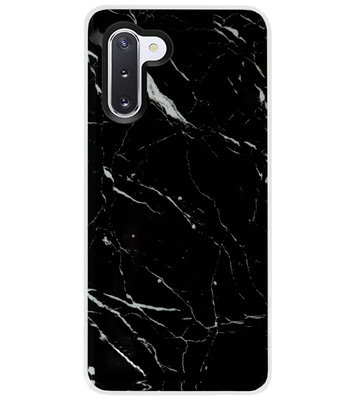 ADEL Siliconen Back Cover Softcase Hoesje voor Samsung Galaxy Note 10 Plus - Marmer Zwart