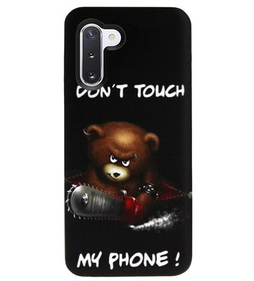 ADEL Siliconen Back Cover Softcase Hoesje voor Samsung Galaxy Note 10 Plus - Don't Touch My Phone Beren