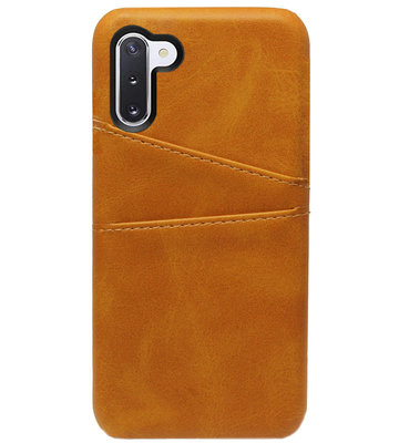 ADEL Kunstleren Back Cover Pasjes Hoesje voor Samsung Galaxy Note 10 Plus - Bruin