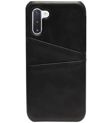 ADEL Kunstleren Back Cover Pasjes Hoesje voor Samsung Galaxy Note 10 Plus - Zwart