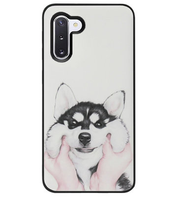 ADEL Siliconen Back Cover Softcase Hoesje voor Samsung Galaxy Note 10 Plus - Husky Hond