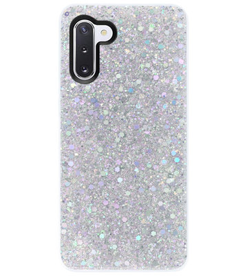 ADEL Premium Siliconen Back Cover Softcase Hoesje voor Samsung Galaxy Note 10 Plus - Bling Bling Glitter Zilver