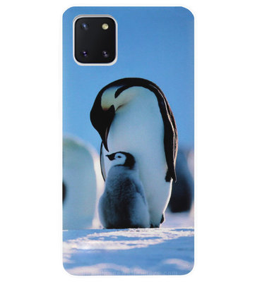 ADEL Siliconen Back Cover Softcase Hoesje voor Samsung Galaxy Note 10 Lite - Pinguin Blauw