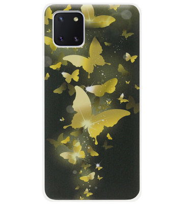ADEL Siliconen Back Cover Softcase Hoesje voor Samsung Galaxy Note 10 Lite - Vlinder Goud