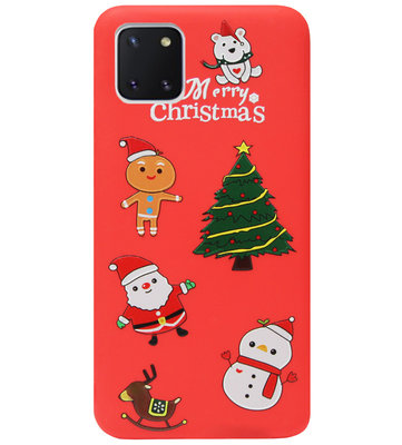 ADEL Siliconen Back Cover Softcase Hoesje voor Samsung Galaxy Note 10 Lite - Kerstmis Rood