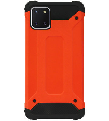 WLONS Rubber Kunststof Bumper Case Hoesje voor Samsung Galaxy Note 10 Lite - Oranje