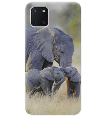 ADEL Siliconen Back Cover Softcase Hoesje voor Samsung Galaxy Note 10 Lite - Olifant Familie