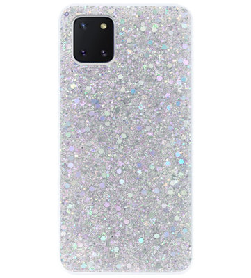 ADEL Premium Siliconen Back Cover Softcase Hoesje voor Samsung Galaxy Note 10 Lite - Bling Bling Glitter Zilver