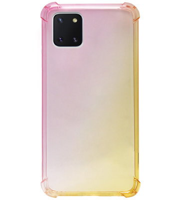 ADEL Siliconen Back Cover Softcase Hoesje voor Samsung Galaxy Note 10 Lite - Kleurovergang Roze Geel