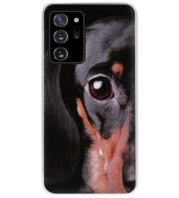 ADEL Siliconen Back Cover Softcase Hoesje voor Samsung Galaxy Note 20 - Teckel Hond