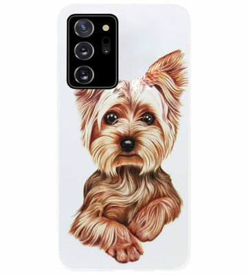ADEL Siliconen Back Cover Softcase Hoesje voor Samsung Galaxy Note 20 - Yorkshire Terrier Hond