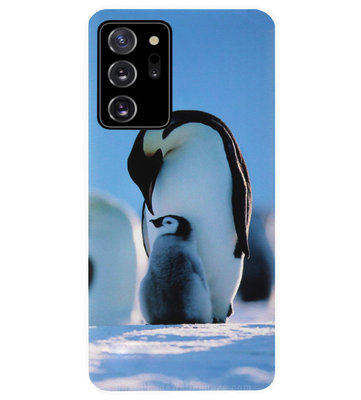 ADEL Siliconen Back Cover Softcase Hoesje voor Samsung Galaxy Note 20 - Pinguin Blauw