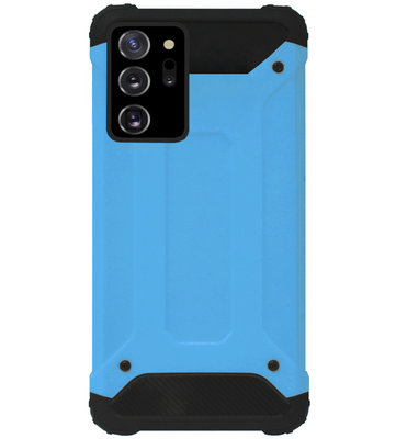 WLONS Rubber Kunststof Bumper Case Hoesje voor Samsung Galaxy Note 20 - Blauw