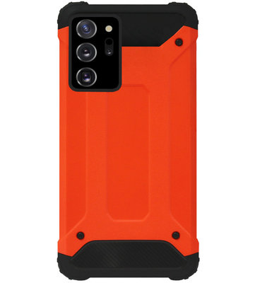 WLONS Rubber Kunststof Bumper Case Hoesje voor Samsung Galaxy Note 20 - Oranje