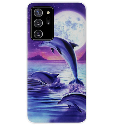 ADEL Kunststof Back Cover Hardcase Hoesje voor Samsung Galaxy Note 20 - Dolfijn Blauw