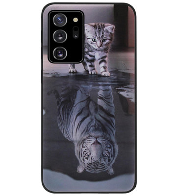 ADEL Siliconen Back Cover Softcase Hoesje voor Samsung Galaxy Note 20 - Poezen Schaduw Tijger