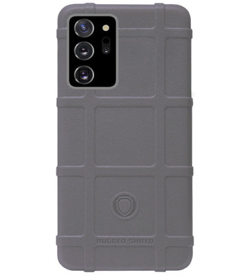 RUGGED SHIELD Rubber Bumper Case Hoesje voor Samsung Galaxy Note 20 - Grijs