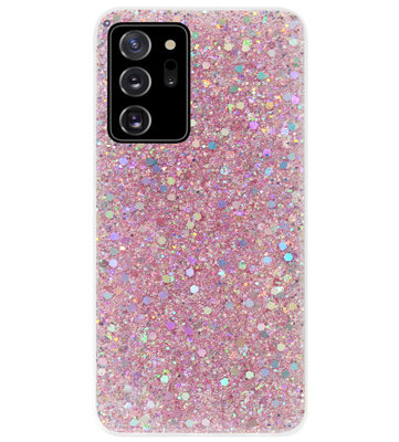 ADEL Premium Siliconen Back Cover Softcase Hoesje voor Samsung Galaxy Note 20 - Bling Bling Roze