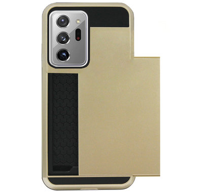 ADEL Kunststof Back Cover Hardcase Hoesje voor Samsung Galaxy Note 20 Ultra - Pasjeshouder Goud