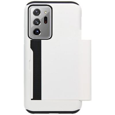 ADEL Kunststof Back Cover Hardcase Hoesje voor Samsung Galaxy Note 20 Ultra - Pasjeshouder Wit