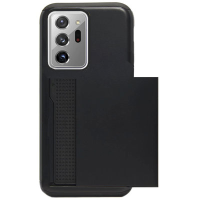 ADEL Kunststof Back Cover Hardcase Hoesje voor Samsung Galaxy Note 20 Ultra - Pasjeshouder Zwart