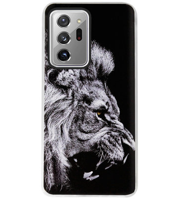 ADEL Siliconen Back Cover Softcase Hoesje voor Samsung Galaxy Note 20 Ultra - Leeuw Zwart