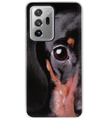 ADEL Siliconen Back Cover Softcase Hoesje voor Samsung Galaxy Note 20 Ultra - Teckel Hond
