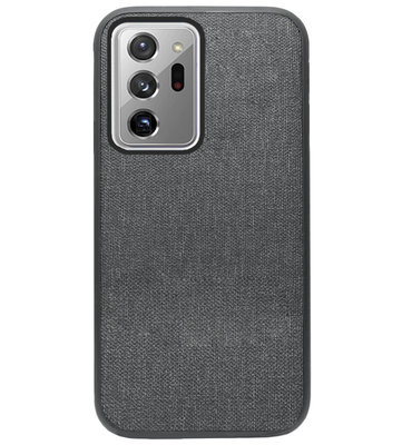 ADEL Siliconen Back Cover Softcase Hoesje voor Samsung Galaxy Note 20 Ultra - Stoffen Textiel Grijs