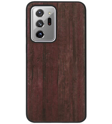 ADEL Siliconen Back Cover Softcase Hoesje voor Samsung Galaxy Note 20 Ultra - Hout Design Bruin